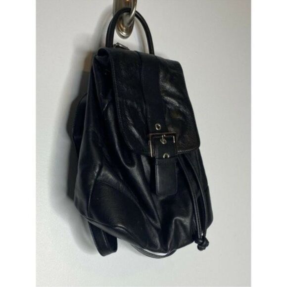Y2K Black womens Vegan Leather Backpack gothic 2000’s - Picture 7 of 9